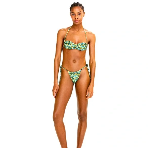 Mango Strappy Floral Bikini, Size XS Top, S Bottom - Picture 3 of 6